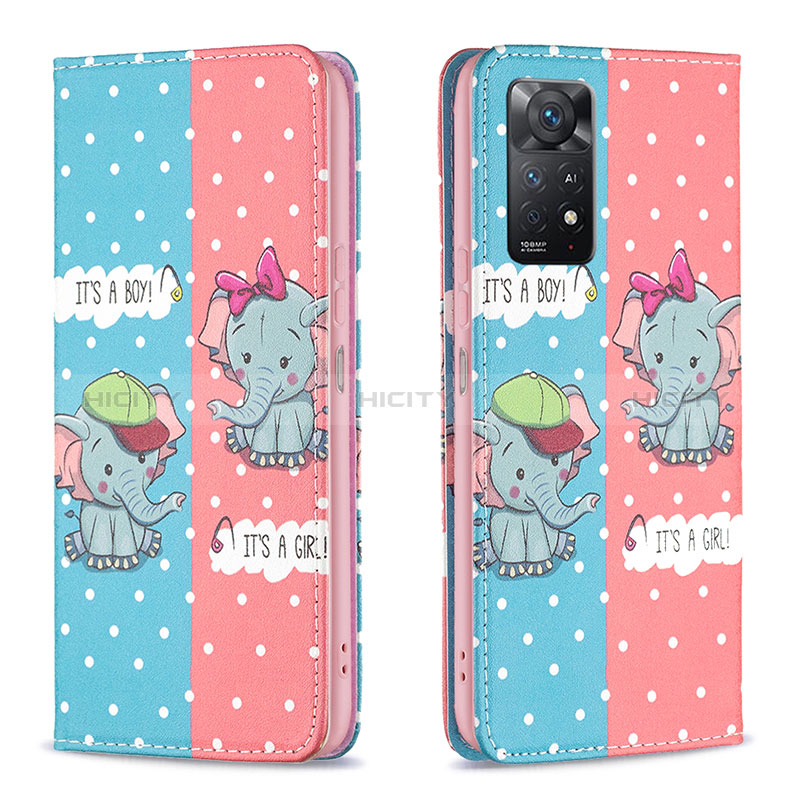 Coque Portefeuille Motif Fantaisie Livre Cuir Etui Clapet B05F pour Xiaomi Redmi Note 11 Pro 5G Rose Plus