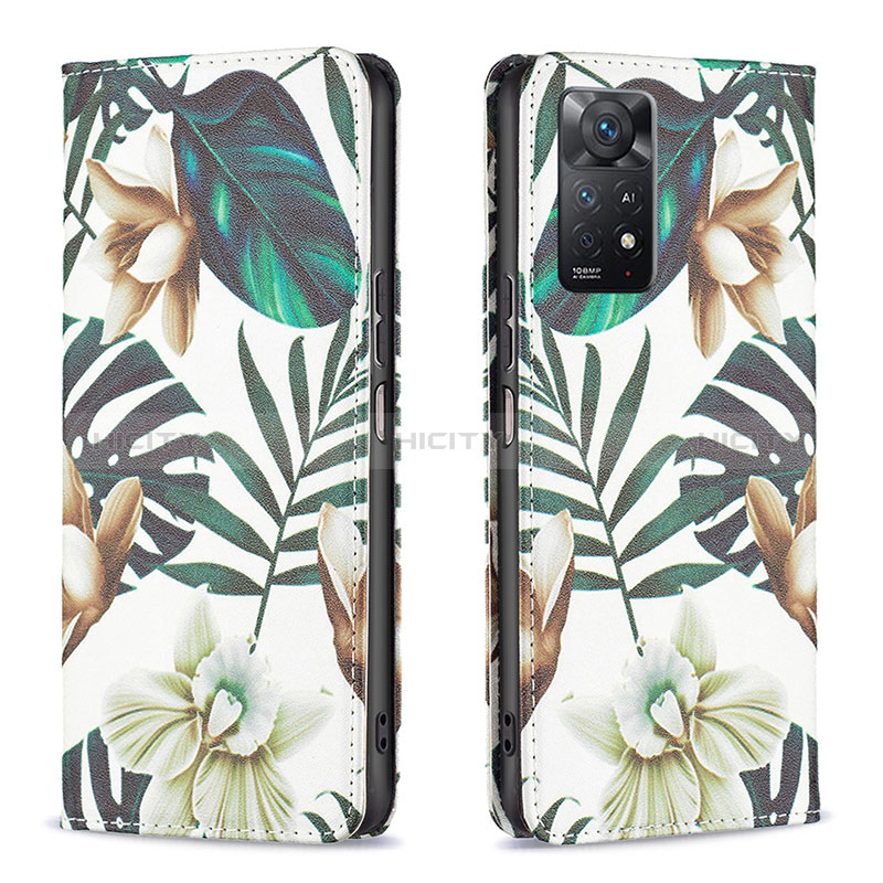 Coque Portefeuille Motif Fantaisie Livre Cuir Etui Clapet B05F pour Xiaomi Redmi Note 11 Pro 5G Vert Plus