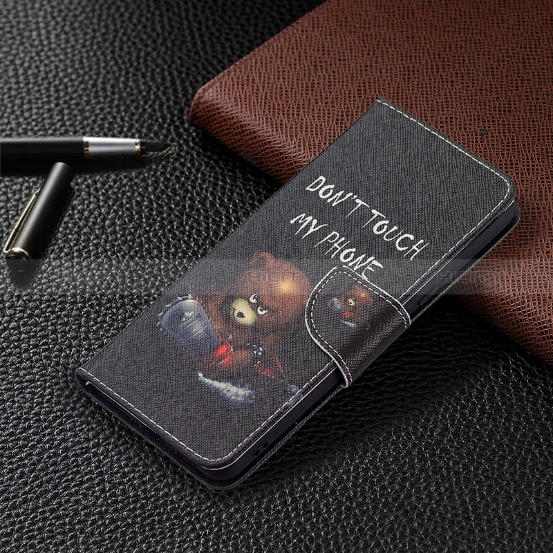 Coque Portefeuille Motif Fantaisie Livre Cuir Etui Clapet BF4 pour Xiaomi Redmi Note 10 Pro 4G Gris Fonce Plus
