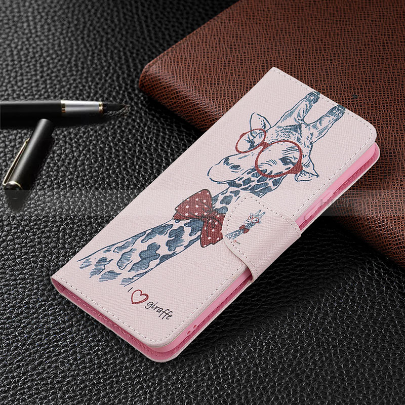 Coque Portefeuille Motif Fantaisie Livre Cuir Etui Clapet BF4 pour Xiaomi Redmi Note 10 Pro 4G Rose Plus
