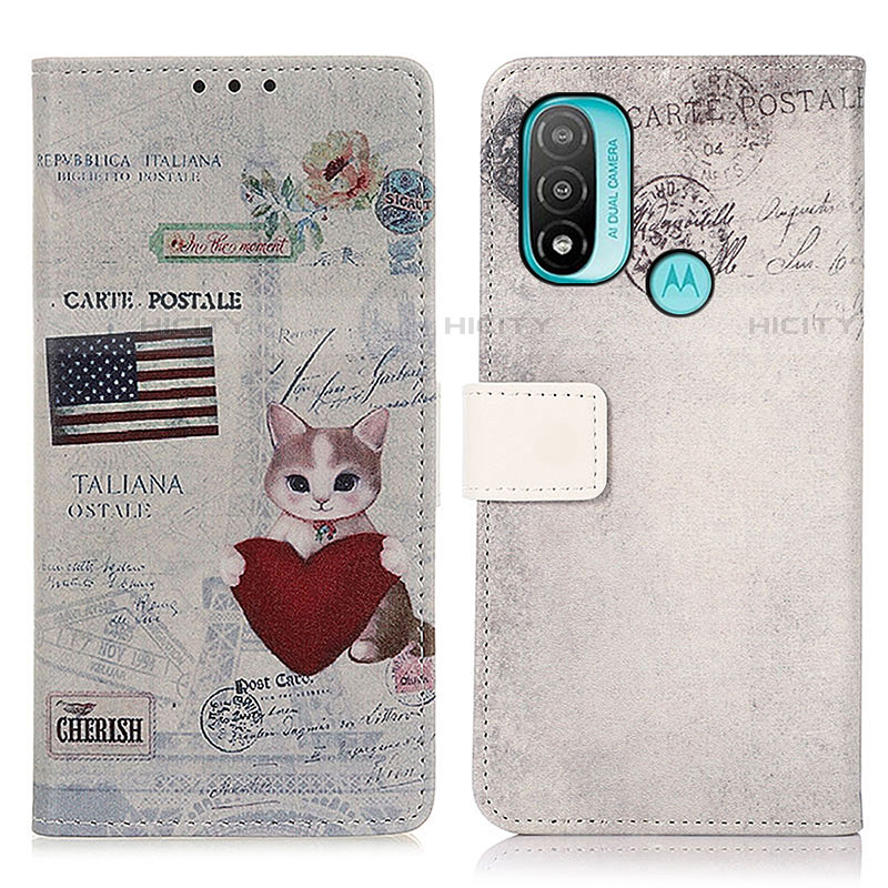 Coque Portefeuille Motif Fantaisie Livre Cuir Etui Clapet D02Y pour Motorola Moto E20 Plus