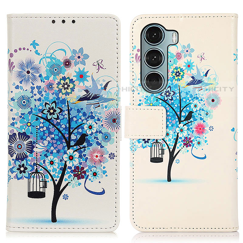 Coque Portefeuille Motif Fantaisie Livre Cuir Etui Clapet D02Y pour Motorola Moto Edge S30 5G Bleu Plus