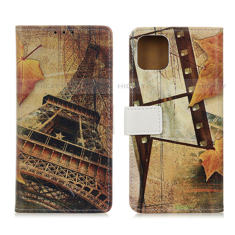 Coque Portefeuille Motif Fantaisie Livre Cuir Etui Clapet D02Y pour Motorola Moto G100 5G Marron Plus