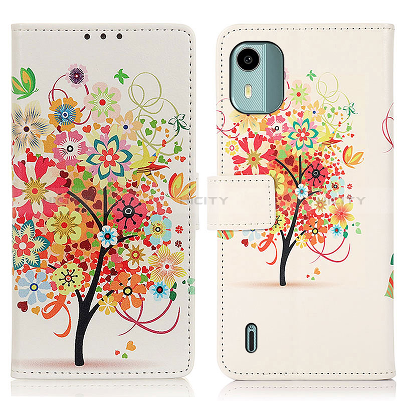 Coque Portefeuille Motif Fantaisie Livre Cuir Etui Clapet D02Y pour Nokia C12 Plus