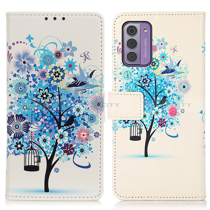 Coque Portefeuille Motif Fantaisie Livre Cuir Etui Clapet D02Y pour Nokia G310 5G Bleu Plus