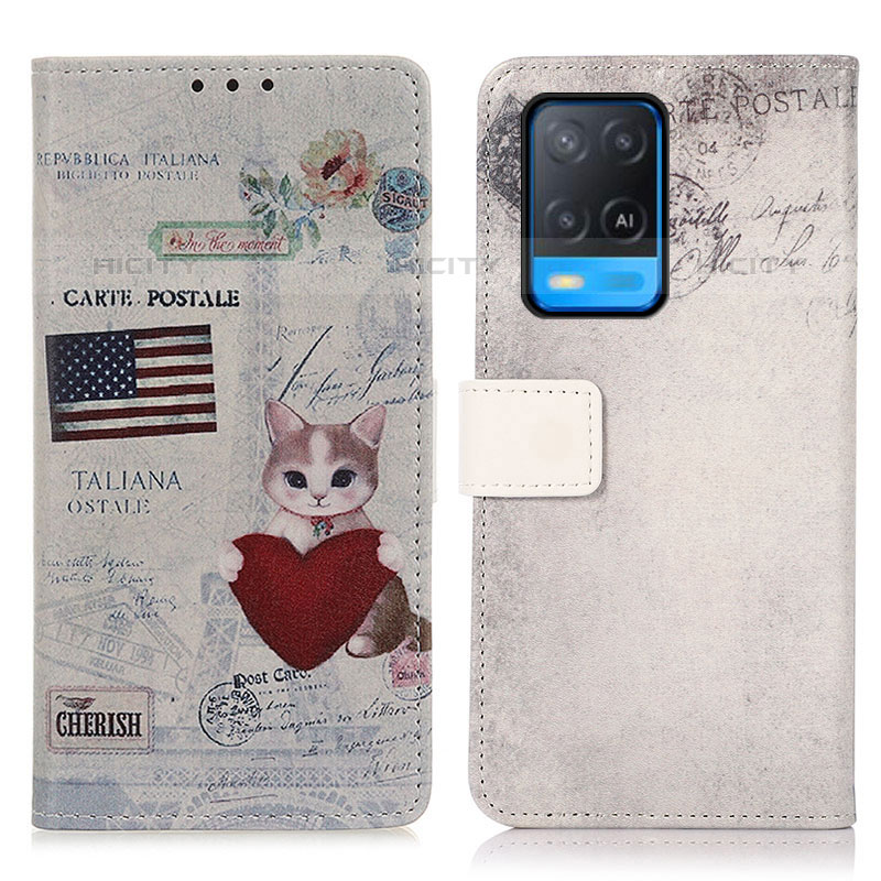 Coque Portefeuille Motif Fantaisie Livre Cuir Etui Clapet D02Y pour Oppo A54 4G Plus