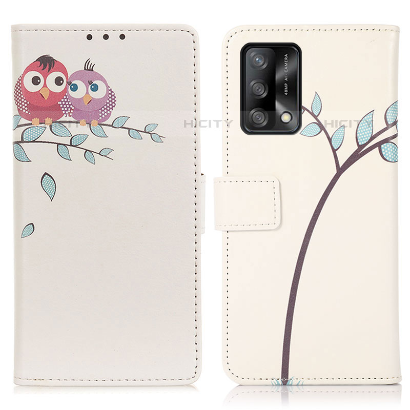 Coque Portefeuille Motif Fantaisie Livre Cuir Etui Clapet D02Y pour Oppo A74 4G Rose Plus