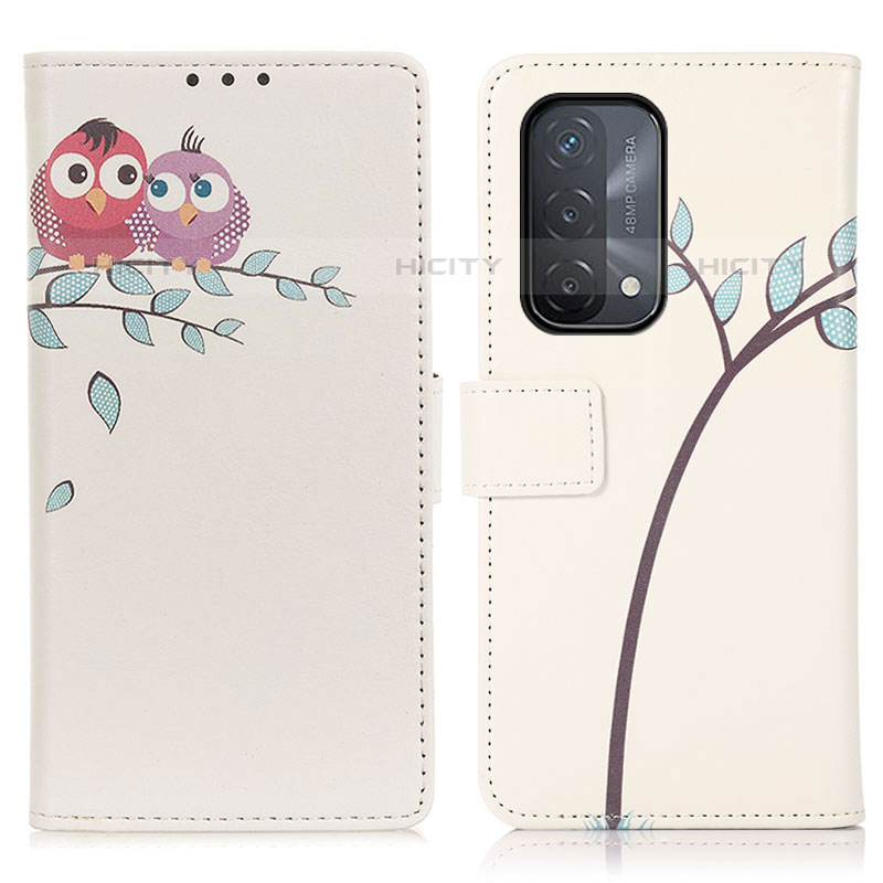 Coque Portefeuille Motif Fantaisie Livre Cuir Etui Clapet D02Y pour Oppo A93 5G Rose Plus