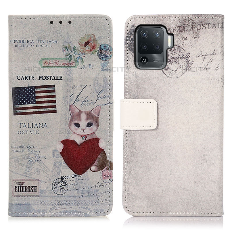 Coque Portefeuille Motif Fantaisie Livre Cuir Etui Clapet D02Y pour Oppo A94 4G Plus