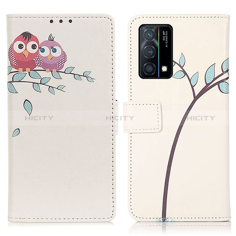 Coque Portefeuille Motif Fantaisie Livre Cuir Etui Clapet D02Y pour Oppo K9 5G Rose Plus