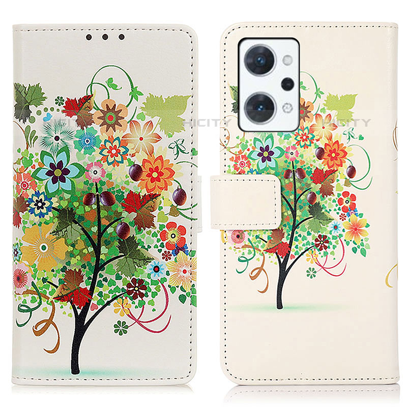 Coque Portefeuille Motif Fantaisie Livre Cuir Etui Clapet D02Y pour Oppo Reno7 A Colorful Plus