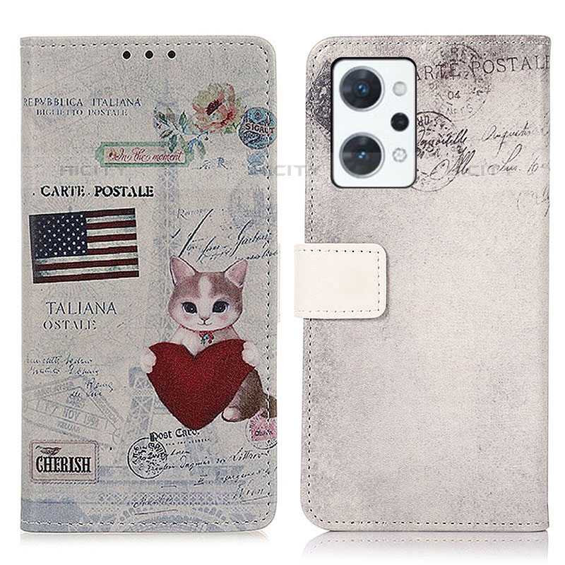 Coque Portefeuille Motif Fantaisie Livre Cuir Etui Clapet D02Y pour Oppo Reno7 A Plus