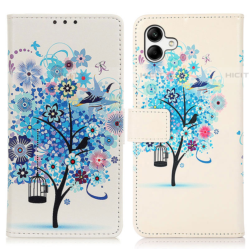 Coque Portefeuille Motif Fantaisie Livre Cuir Etui Clapet D02Y pour Samsung Galaxy F04 Bleu Plus