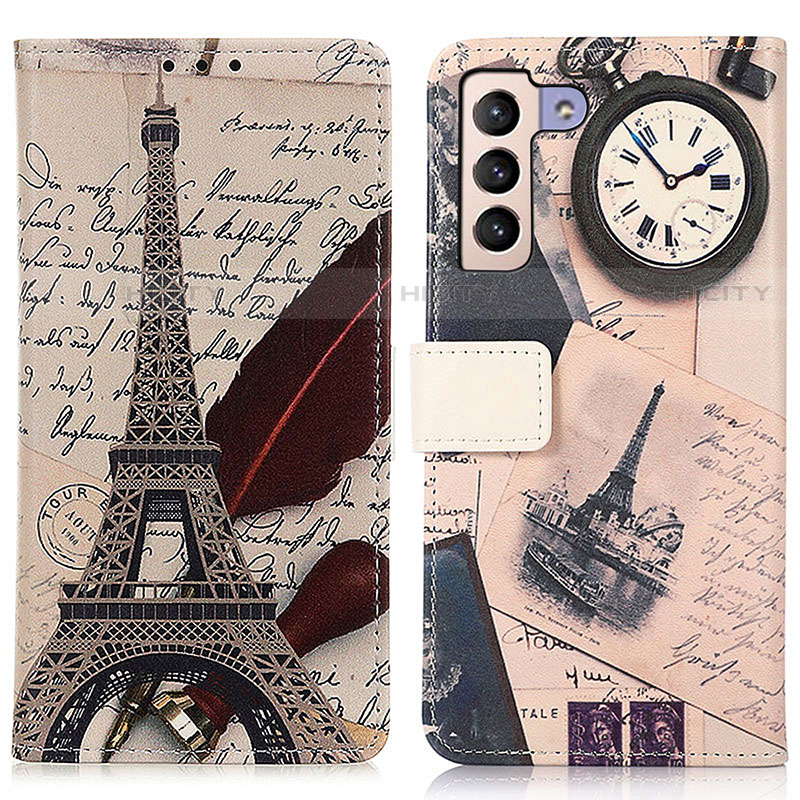 Coque Portefeuille Motif Fantaisie Livre Cuir Etui Clapet D02Y pour Samsung Galaxy S21 5G Gris Plus