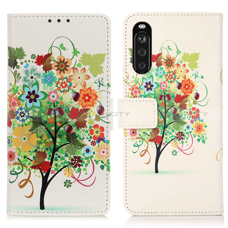 Coque Portefeuille Motif Fantaisie Livre Cuir Etui Clapet D02Y pour Sony Xperia 10 III SO-52B Colorful Plus