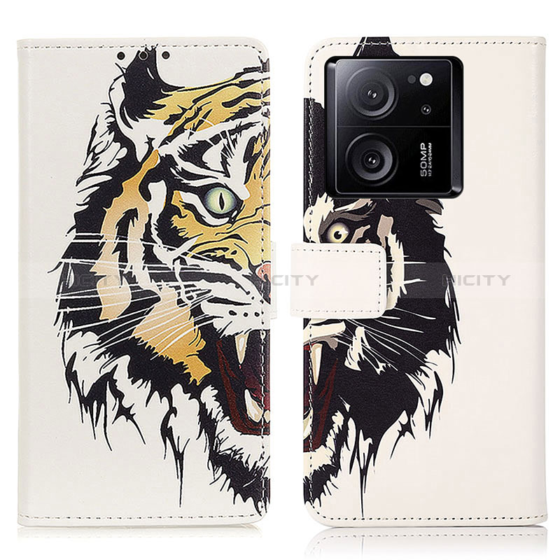 Coque Portefeuille Motif Fantaisie Livre Cuir Etui Clapet D02Y pour Xiaomi Mi 13T Pro 5G Jaune Plus