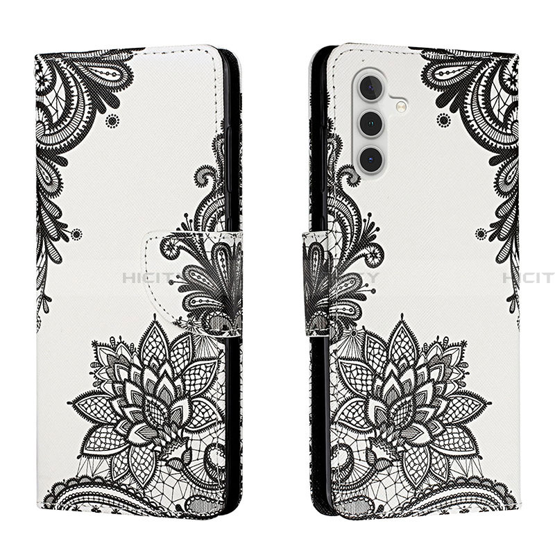 Coque Portefeuille Motif Fantaisie Livre Cuir Etui Clapet H01X pour Samsung Galaxy A13 5G Gris Fonce Plus