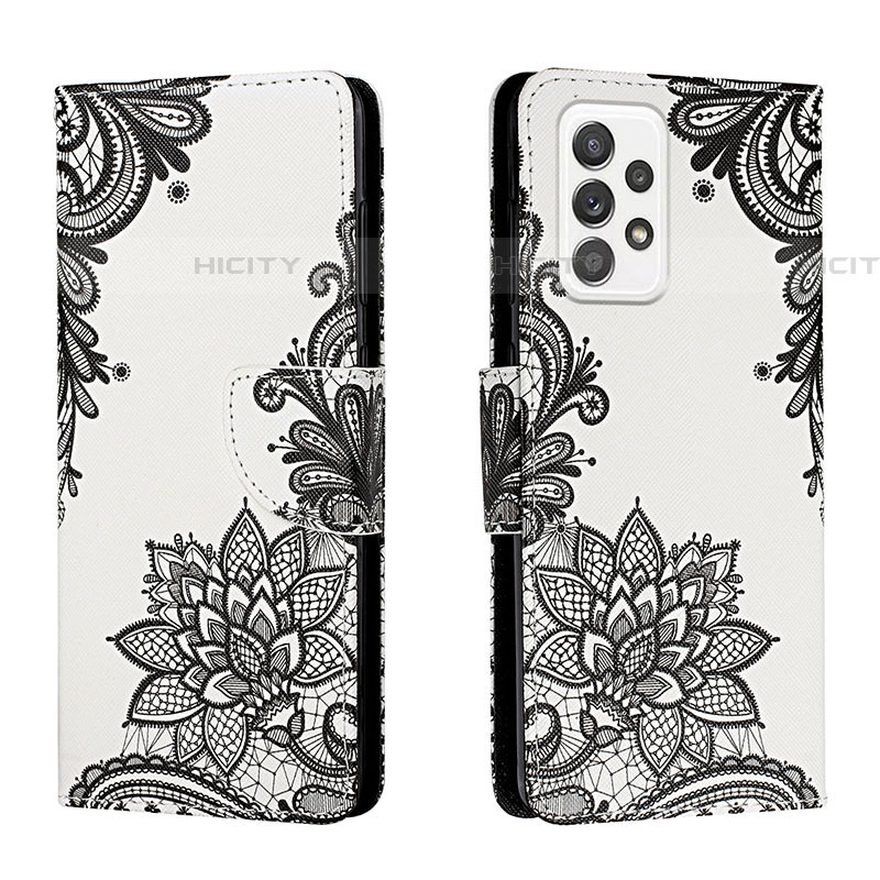 Coque Portefeuille Motif Fantaisie Livre Cuir Etui Clapet H01X pour Samsung Galaxy A53 5G Gris Fonce Plus