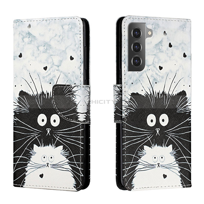 Coque Portefeuille Motif Fantaisie Livre Cuir Etui Clapet H01X pour Samsung Galaxy S23 Plus 5G Gris Plus