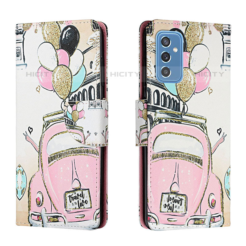 Coque Portefeuille Motif Fantaisie Livre Cuir Etui Clapet H02X pour Samsung Galaxy M52 5G Rose Plus