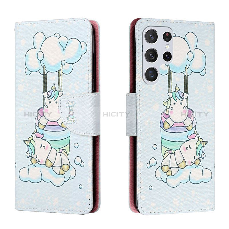 Coque Portefeuille Motif Fantaisie Livre Cuir Etui Clapet H02X pour Samsung Galaxy S22 Ultra 5G Plus