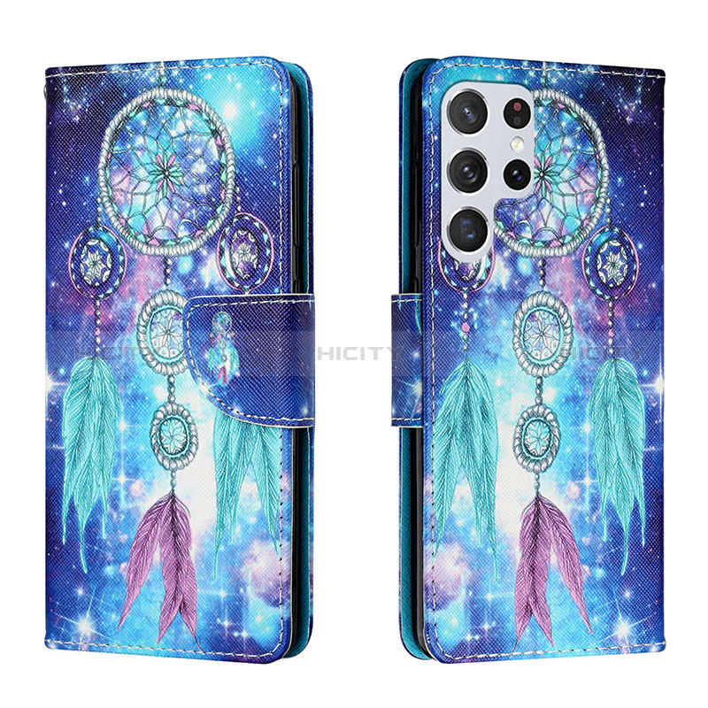 Coque Portefeuille Motif Fantaisie Livre Cuir Etui Clapet H02X pour Samsung Galaxy S22 Ultra 5G Plus