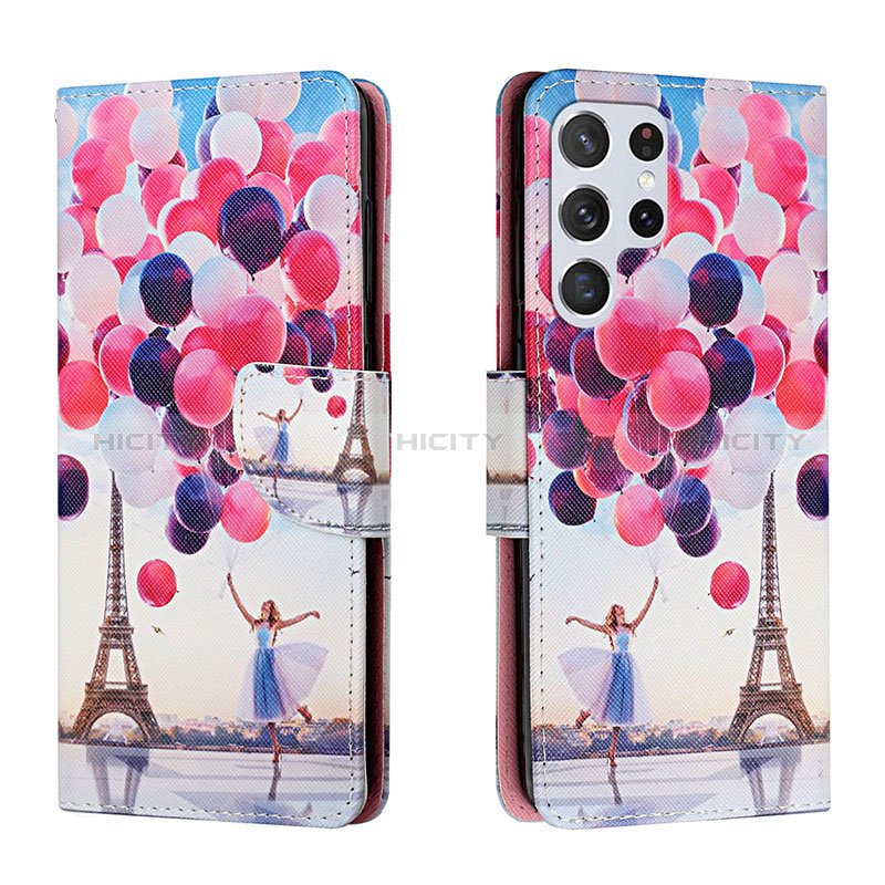 Coque Portefeuille Motif Fantaisie Livre Cuir Etui Clapet H02X pour Samsung Galaxy S22 Ultra 5G Plus