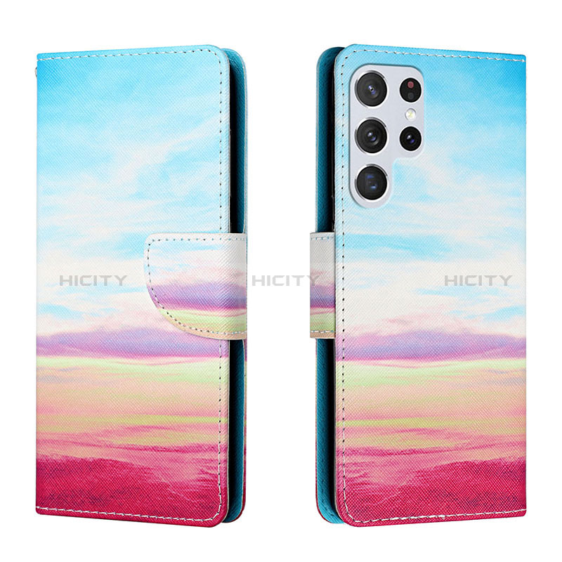 Coque Portefeuille Motif Fantaisie Livre Cuir Etui Clapet H02X pour Samsung Galaxy S23 Ultra 5G Colorful Plus