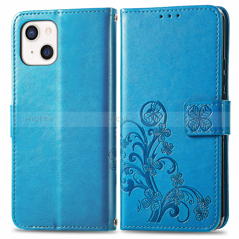 Coque Portefeuille Motif Fantaisie Livre Cuir Etui Clapet H03 pour Apple iPhone 15 Bleu Plus