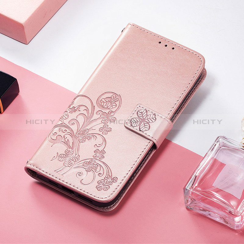 Coque Portefeuille Motif Fantaisie Livre Cuir Etui Clapet H04 pour Apple iPhone 14 Pro Max Or Rose Plus