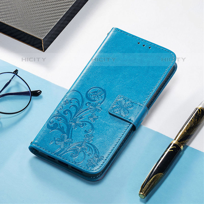 Coque Portefeuille Motif Fantaisie Livre Cuir Etui Clapet H04 pour Apple iPhone 15 Pro Bleu Plus