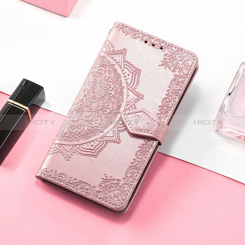 Coque Portefeuille Motif Fantaisie Livre Cuir Etui Clapet H05 pour Apple iPhone 14 Pro Max Or Rose Plus