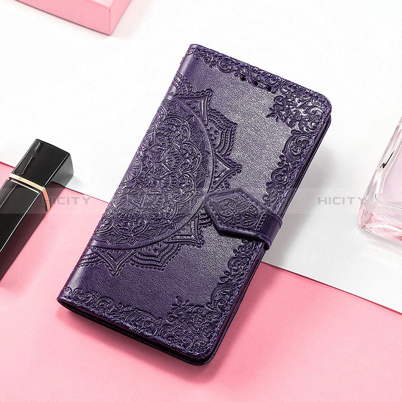 Coque Portefeuille Motif Fantaisie Livre Cuir Etui Clapet H05 pour Apple iPhone 14 Pro Max Violet Plus