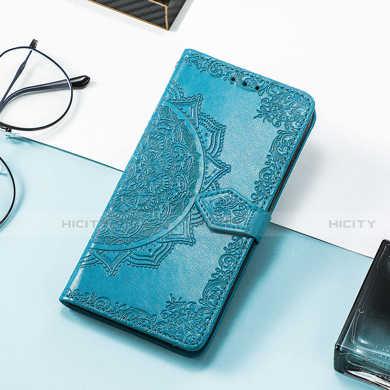 Coque Portefeuille Motif Fantaisie Livre Cuir Etui Clapet H06 pour Apple iPhone 13 Bleu Plus