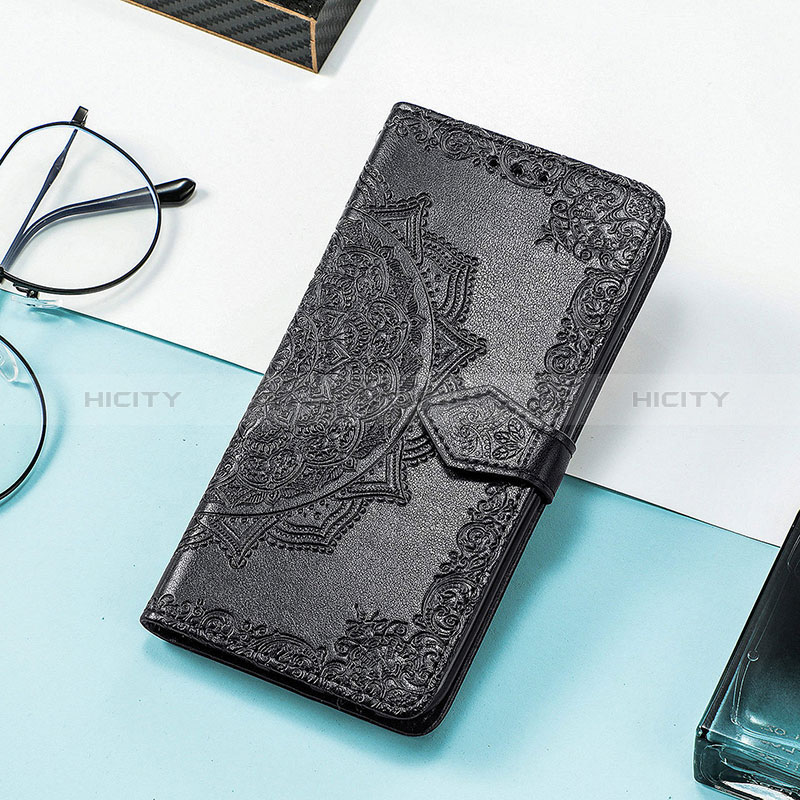 Coque Portefeuille Motif Fantaisie Livre Cuir Etui Clapet H06 pour Apple iPhone 15 Plus Noir Plus