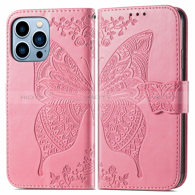 Coque Portefeuille Motif Fantaisie Livre Cuir Etui Clapet H07 pour Apple iPhone 14 Pro Max Rose Plus