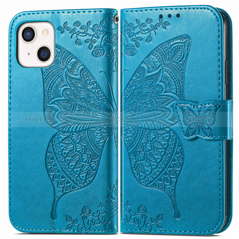 Coque Portefeuille Motif Fantaisie Livre Cuir Etui Clapet H07 pour Apple iPhone 15 Plus Bleu Plus