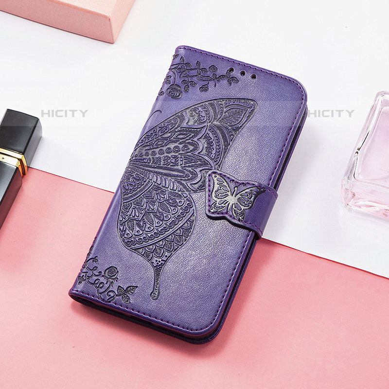 Coque Portefeuille Motif Fantaisie Livre Cuir Etui Clapet H08 pour Apple iPhone 15 Pro Violet Plus