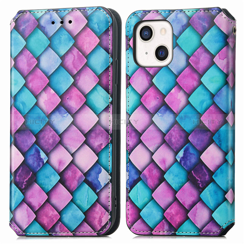 Coque Portefeuille Motif Fantaisie Livre Cuir Etui Clapet H09 pour Apple iPhone 15 Plus Violet Plus