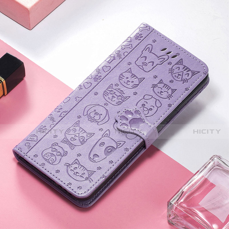 Coque Portefeuille Motif Fantaisie Livre Cuir Etui Clapet H11 pour Apple iPhone 13 Pro Max Violet Plus