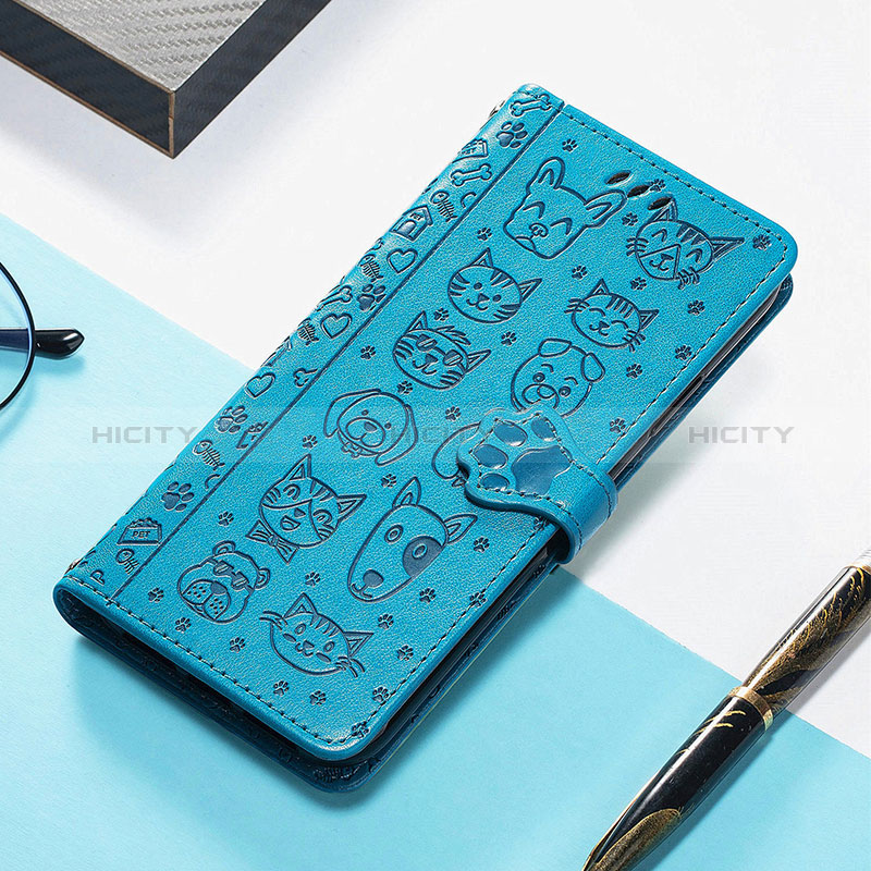 Coque Portefeuille Motif Fantaisie Livre Cuir Etui Clapet H11 pour Apple iPhone 14 Pro Bleu Plus