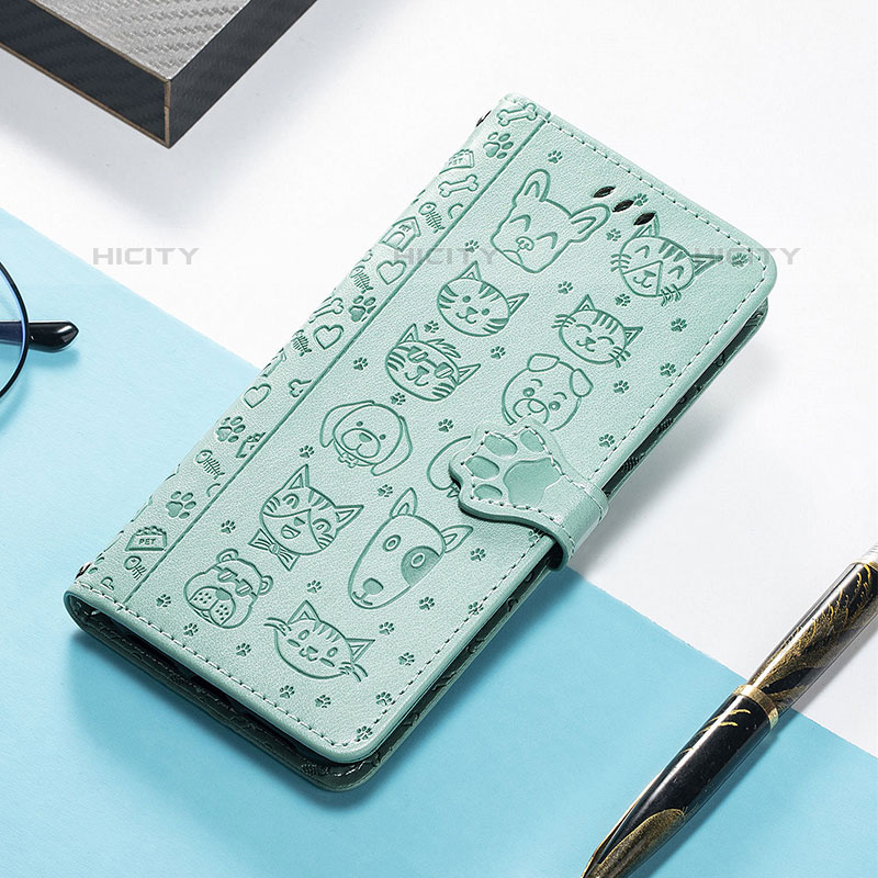 Coque Portefeuille Motif Fantaisie Livre Cuir Etui Clapet H11 pour Apple iPhone 15 Pro Vert Plus