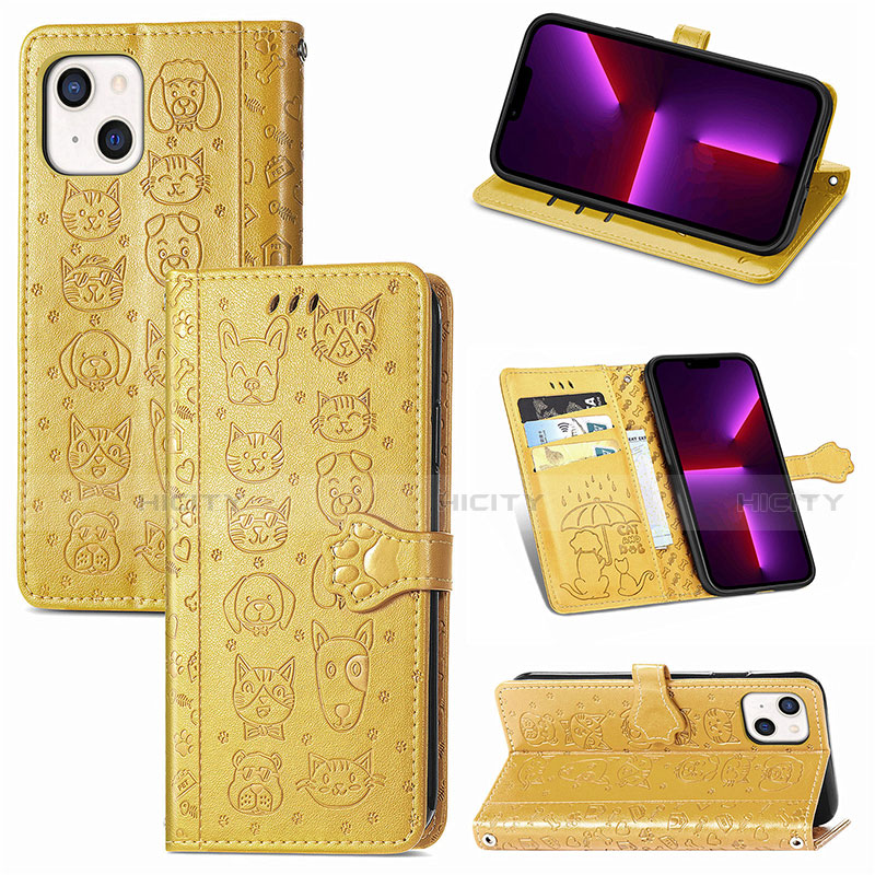 Coque Portefeuille Motif Fantaisie Livre Cuir Etui Clapet H12 pour Apple iPhone 13 Plus