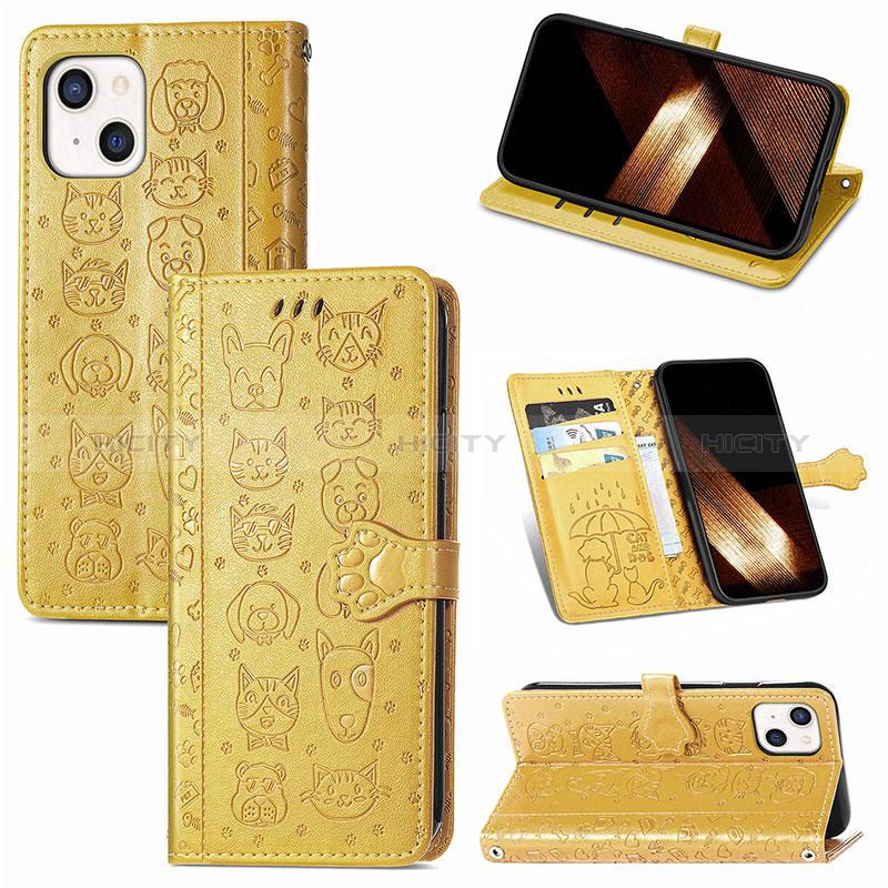 Coque Portefeuille Motif Fantaisie Livre Cuir Etui Clapet H12 pour Apple iPhone 15 Plus Plus