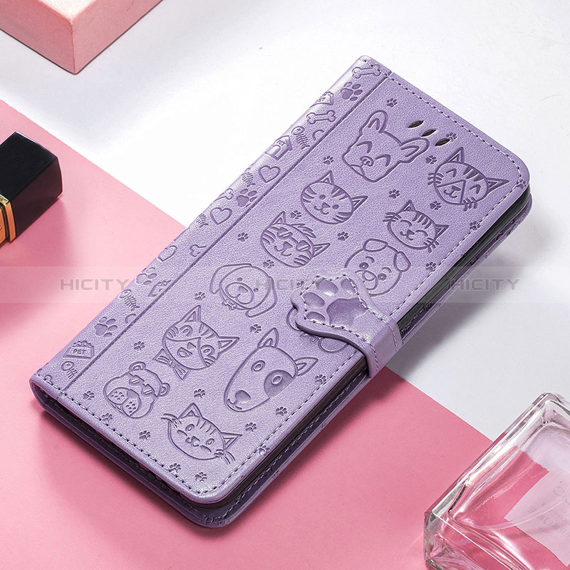 Coque Portefeuille Motif Fantaisie Livre Cuir Etui Clapet H12 pour Apple iPhone 15 Plus Violet Plus