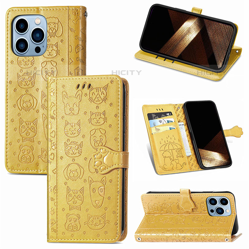 Coque Portefeuille Motif Fantaisie Livre Cuir Etui Clapet H12 pour Apple iPhone 15 Pro Plus