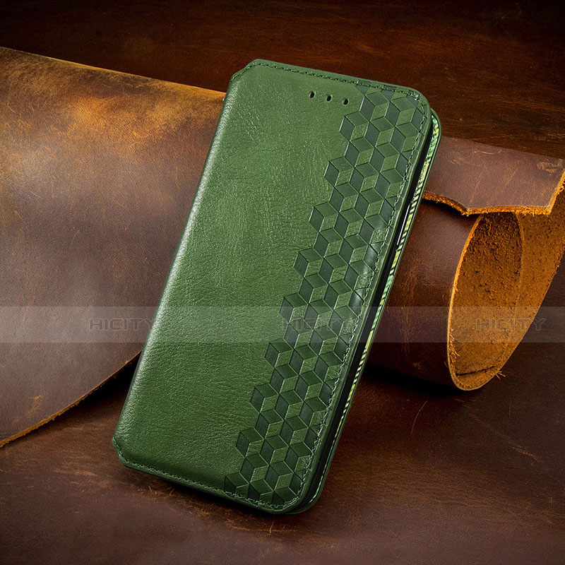 Coque Portefeuille Motif Fantaisie Livre Cuir Etui Clapet H14 pour Apple iPhone 13 Vert Plus