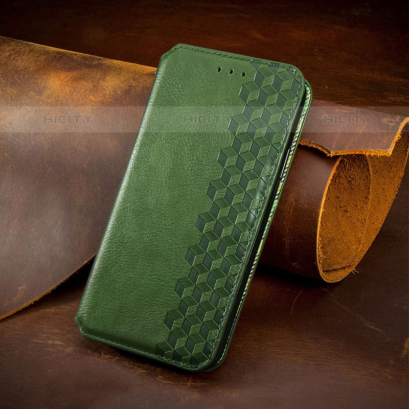 Coque Portefeuille Motif Fantaisie Livre Cuir Etui Clapet H14 pour Apple iPhone 16 Pro Max Vert Plus