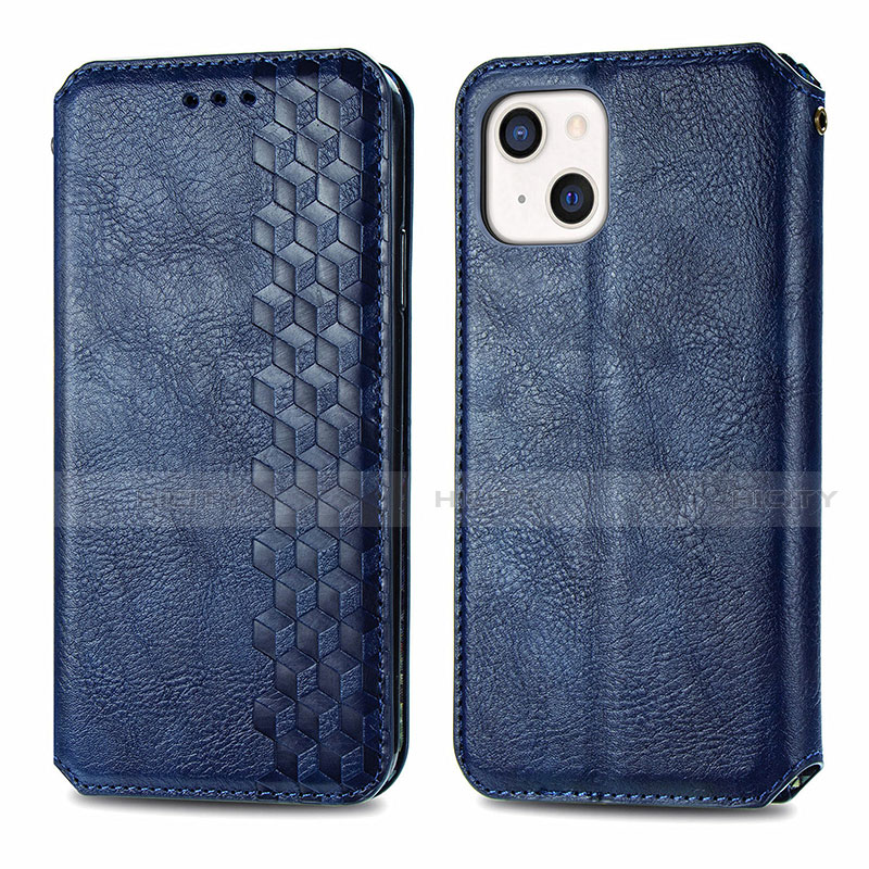 Coque Portefeuille Motif Fantaisie Livre Cuir Etui Clapet H15 pour Apple iPhone 13 Bleu Plus