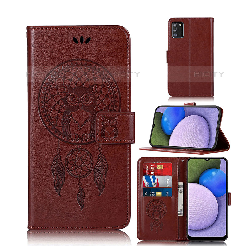 Coque Portefeuille Motif Fantaisie Livre Cuir Etui Clapet JX1 pour Samsung Galaxy M02s Marron Plus